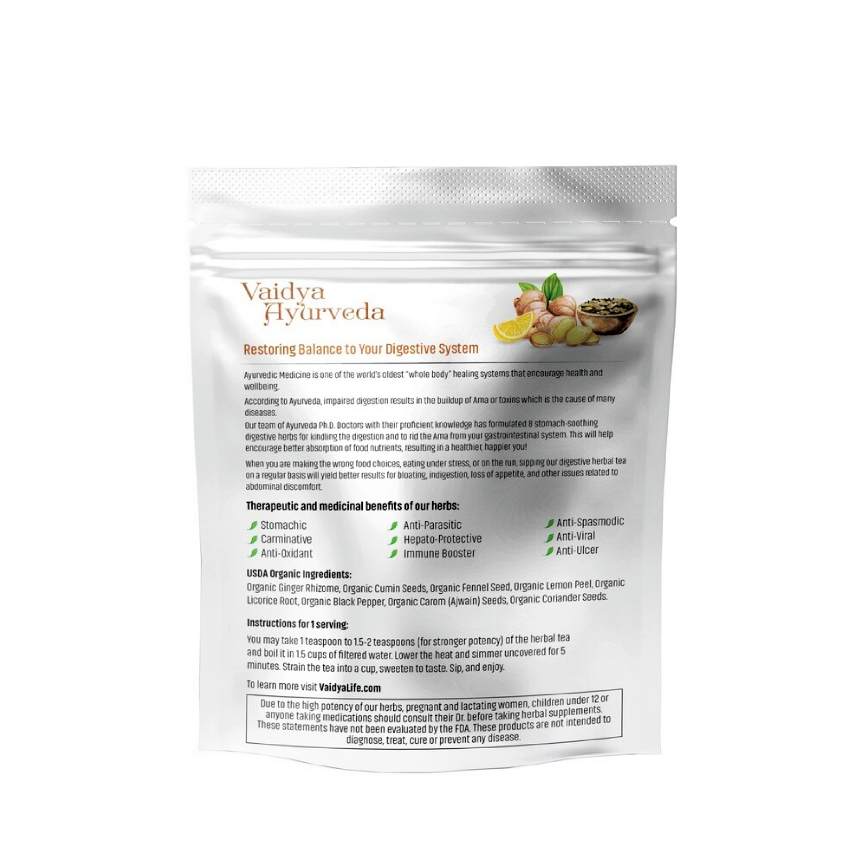 Digestive Ayurvedic Herbal Tea – Gut Support | Caffeine-Free