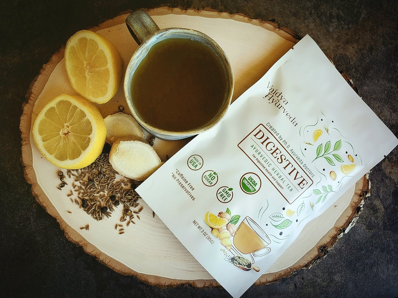 Digestive Ayurvedic Herbal Tea – Gut Support | Caffeine-Free