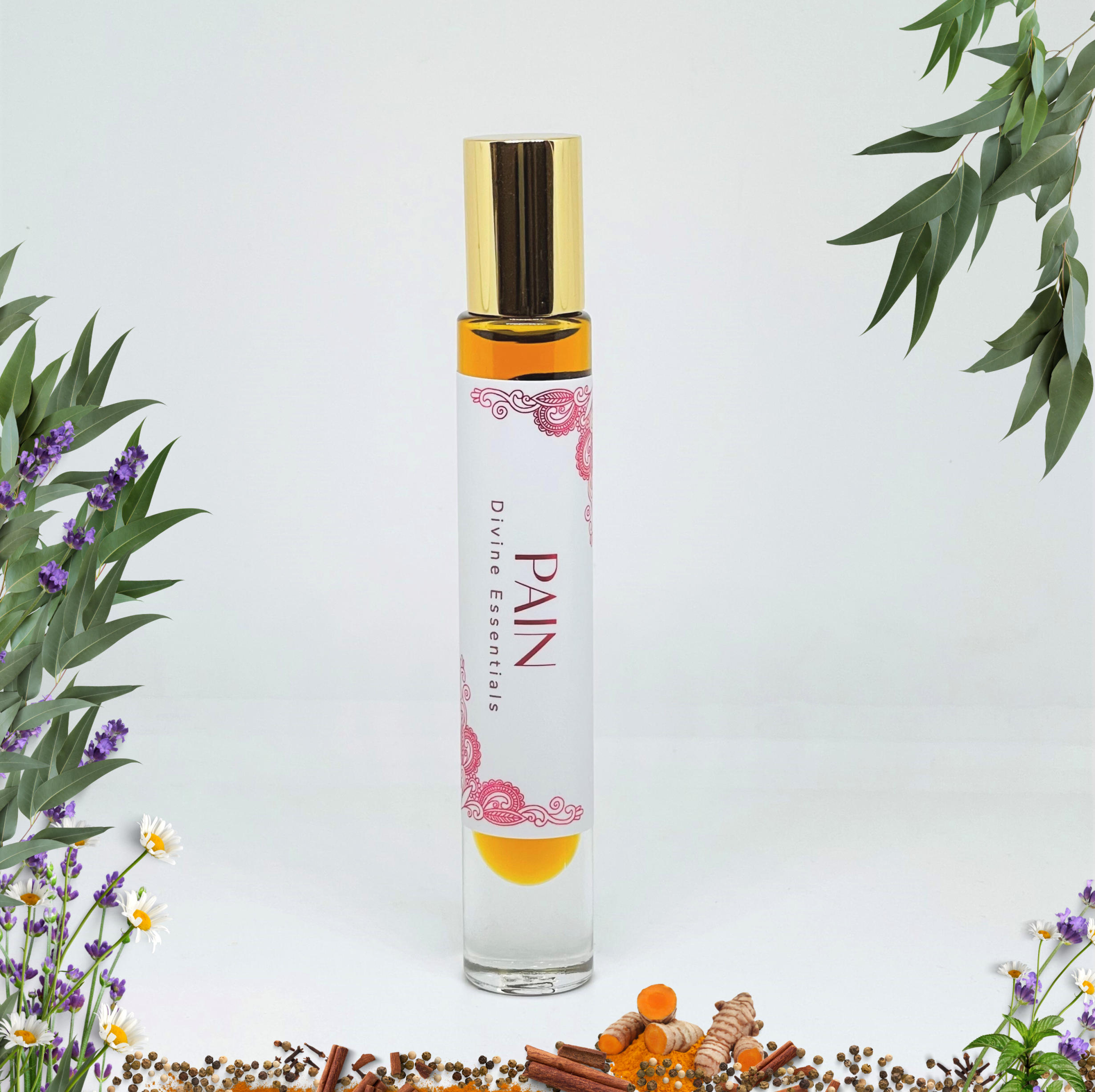Divine Essentials Pain Oil – Ayurvedic Roll-On for Joint, Nerve & Muscle Pain Relief
