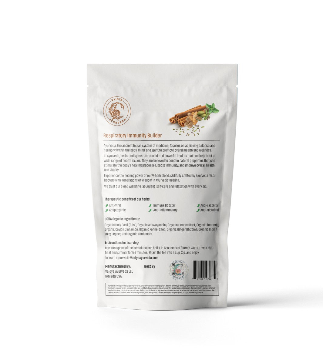 Ayurvedic Immunity Tea – Respiratory Support & Natural Immune Booster