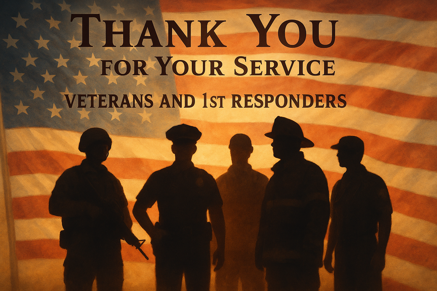 Thank you for your service. Veterans and 1st Responders